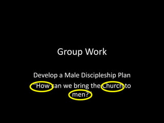 But discipleship can, because it’s teaching by example. Christ didn’t hand out a study guide, He demonstrated a life pleasing to God. His example, even more than His words, produced 11 men who shook the world. That is why a man who has sat in church for 30 years without much life change will be suddenly transformed by going on a mission trip. Men are changed by what they experience, not necessarily by what they are told.