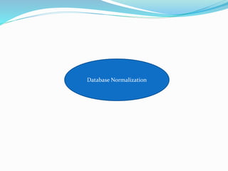 Database Normalization
Database Normalization
 