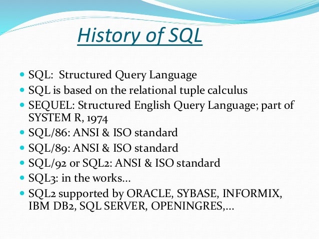 Basic SQL and History