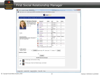15© Copyright Social Media Academy 2009 Copying or distribution is prohibited
First Social Relationship Manager
 