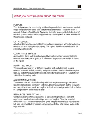 Mindshare Report - Executive Summary - Social Media Academy | PDF