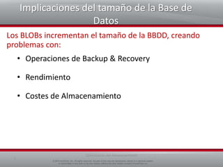 Métodosbásicosparaadministración del almacenamientoEstablececuotas y alertas!10 GB cuota, 8 GB alertaControlalastendencias de crecimiento- Sitios: despaciodurante el tiempo o rápidoincremento en tamaño?- Tamaño de las BBDD de Contenido Divide las BBDD de Contenidosi son muygrandes”Optimización del Almacenamiento4© 2010 AvePoint, Inc. All rights reserved. No part of this may be reproduced, stored in a retrieval system,or transmitted in any form or by any means, without the prior written consent of AvePoint, Inc.