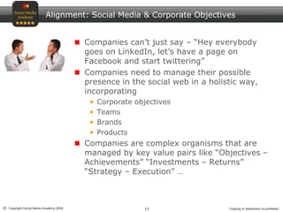 Alignment: Social Media & Corporate Objectives


                                        Companies can’t just say – “Hey e...