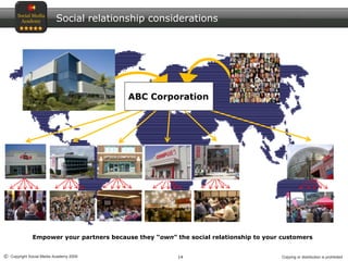 Social relationship considerations<br />ABC Corporation<br />Empower your partners because they “own” the social relations...
