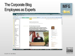 8.6.2015 Dr. Ute Hillmer
TheCorporateBlog
Employeesas Experts
 