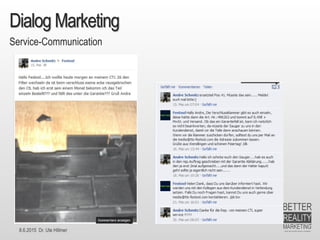 8.6.2015 Dr. Ute Hillmer
Service-Communication
Dialog Marketing
 