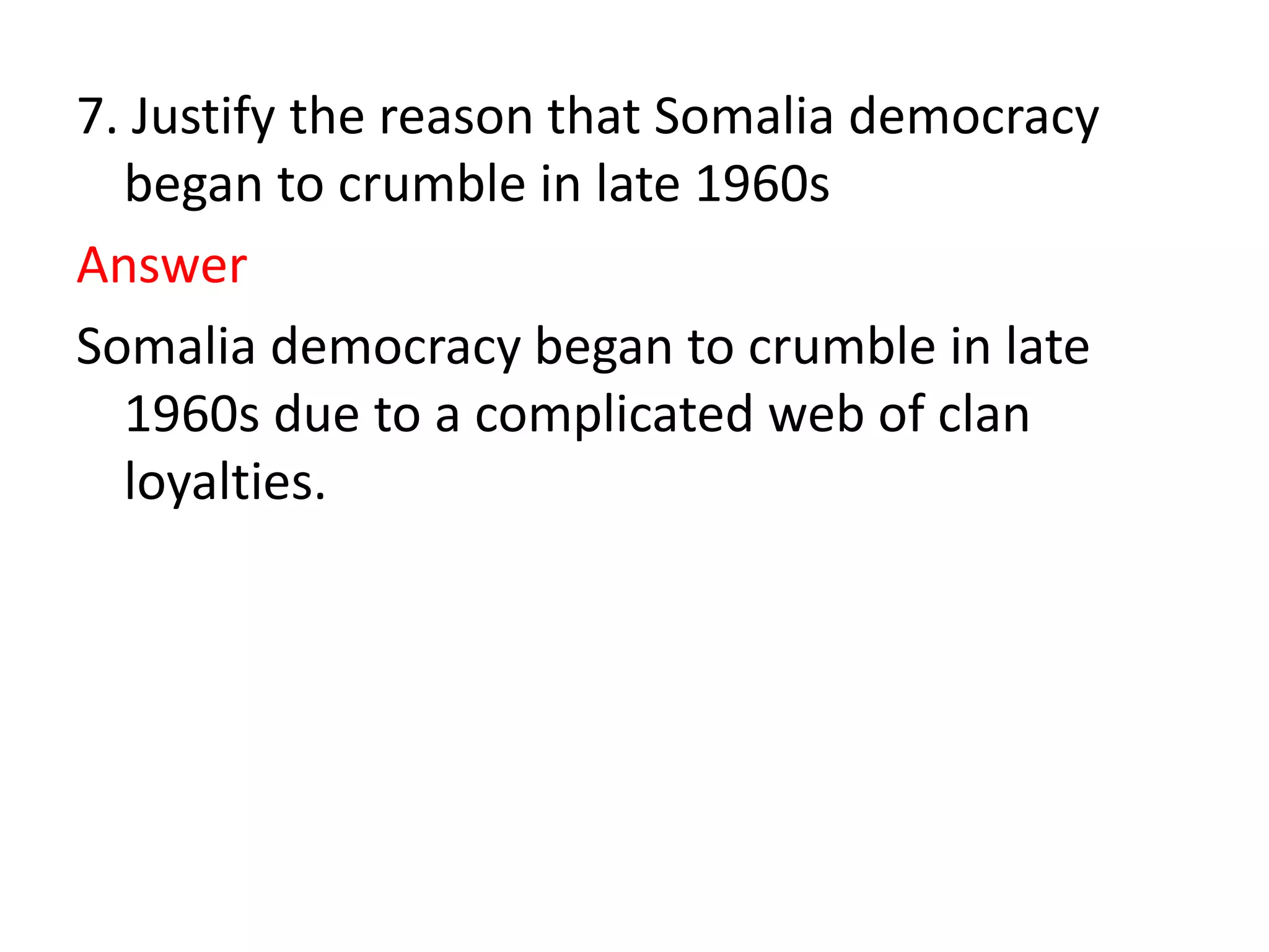 Somalia 1960 1990 | PPT | Free Download