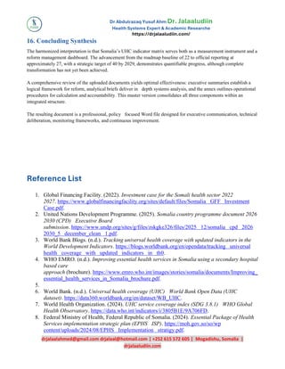 Somalia’s Universal Health Coverage Matrix: Framework for Systemic ...