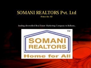SOMANI REALTORS Pvt. Ltd
Home for All
leading diversified Real Estate Marketing Company in Kolkata.
 