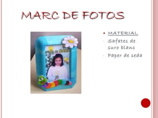 MARC DE FOTOS MATERIAL Safates de suro blanc Paper de seda 