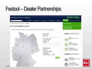 July 2015 Dr. Ute Hillmer
Festool – Dealer Partnerships
 