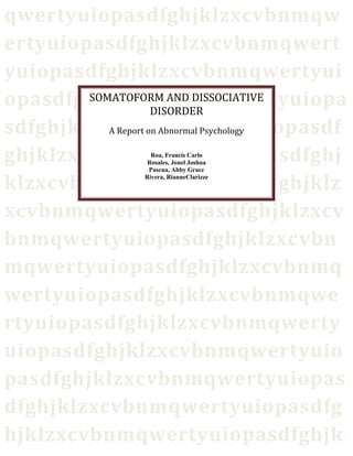 Somatoform and dissociative disorder | DOCX