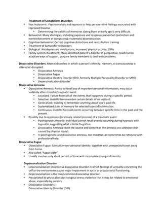 Somatoform and dissociative disorder | DOCX