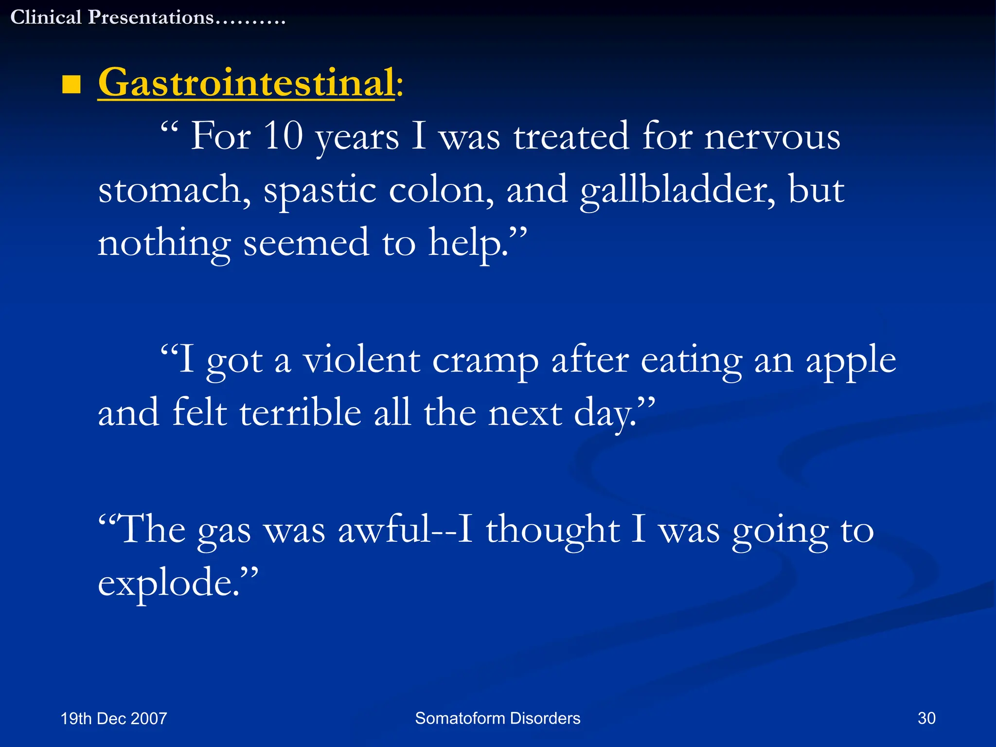 Somatoform Disorder A Nightmare for physician GMC.ppt