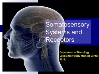 Somatosensory
Systems and
Receptors
    Department of Neurology
    Loyola University Medical Center
    2012.
 