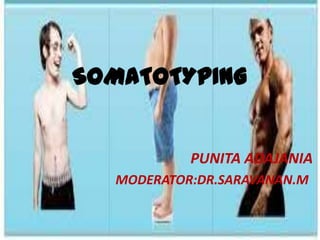 SOMATOTYPING

PUNITA ADAJANIA
MODERATOR:DR.SARAVANAN.M

 