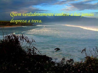 Quem verdadeiramente conhece a luz jamais despreza a treva. 