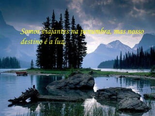 Somos viajantes na penumbra, mas nosso  destino é a luz. 