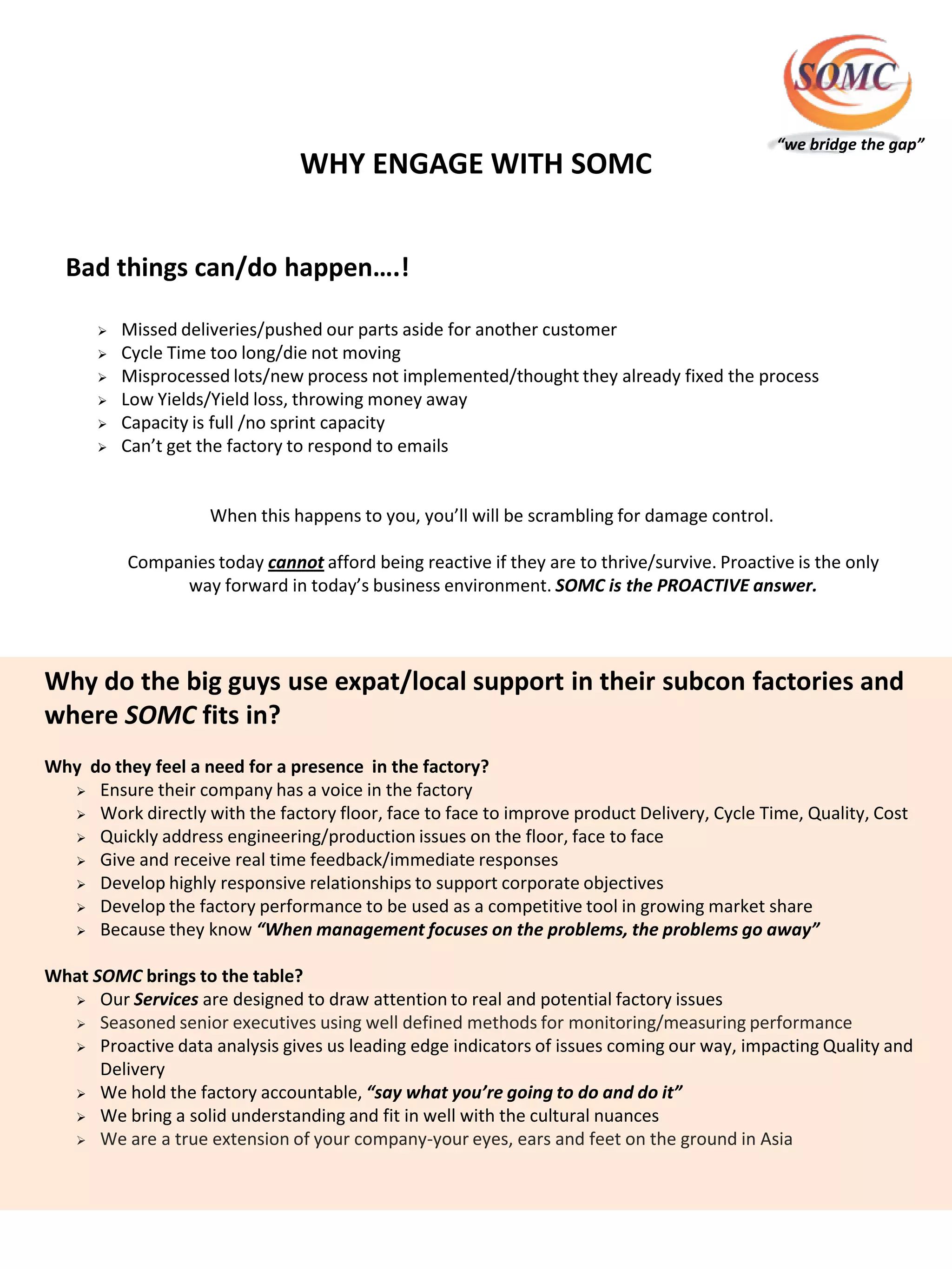 SOMC Brochure PDF Manufacturing Industry Industries