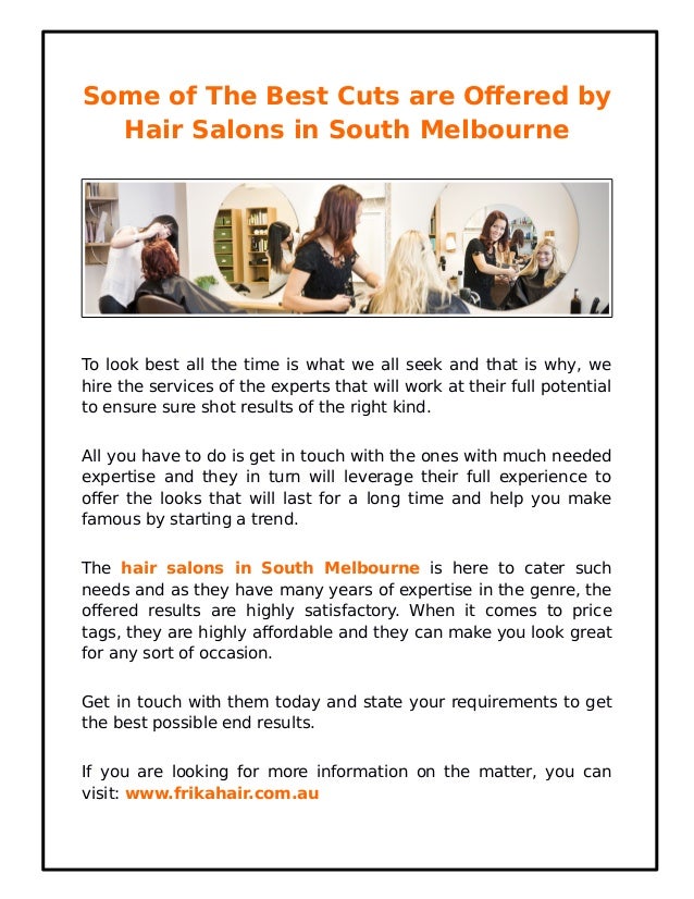 Some Of The Best Cuts Are Offered By Hair Salons In South Melbourne