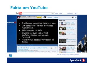 Om sosiale medier, SpareBank 1 og 7 viktige trender - Hvor går den sosiale digitale verden? - Høgskolen i Lillehammer - Christian Brosstad Slide 55