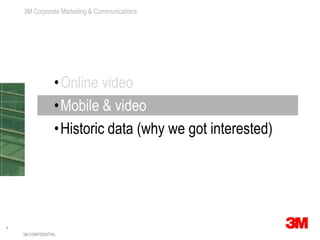 3M CONFIDENTIALOnline videoMobile & videoHistoric data (why we got interested)