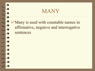 Think Many Some any much many | PPT