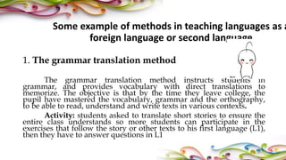 Some approaches in tefl | PPTX