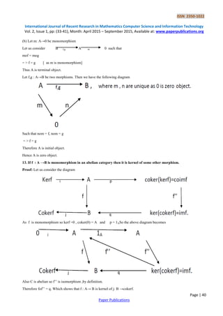 Some Aspects of Abelian Categories | PDF