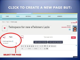 CLICK TO CREATE A NEW PAGE BUT:
SELECT THE PAGESELECT THE PAGE
 