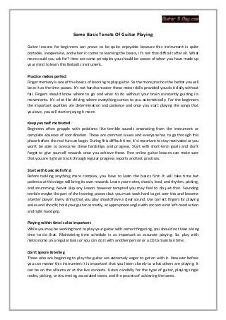 Some Basic Tenets Of Guitar Playingsome Basic Tenets Of Guitar Playing Some Basic Tenets Of Guitar Playingsome Basic Tenets Of Guitar Playing
