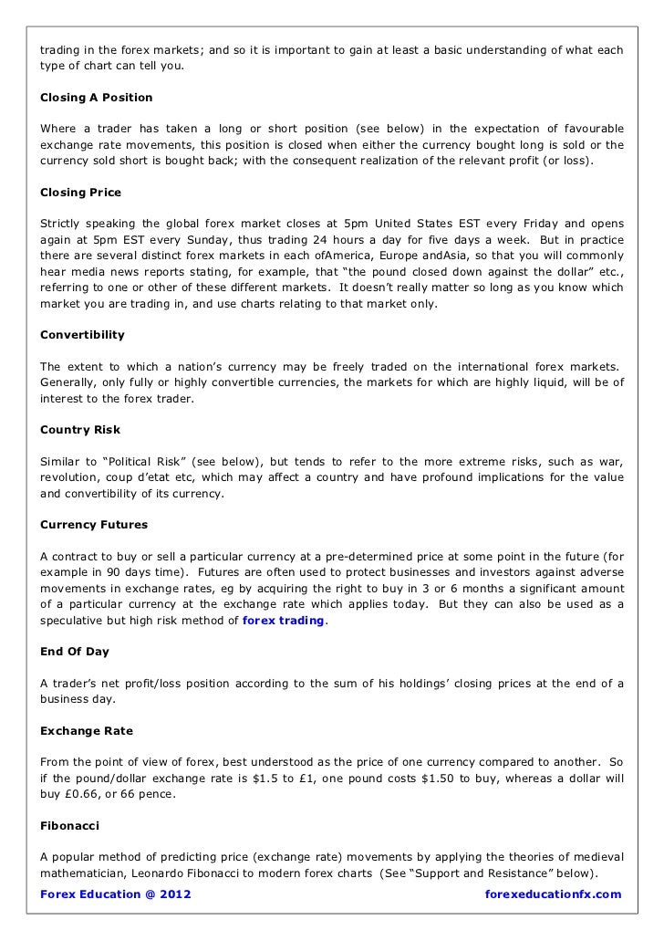 Forex terminology explained