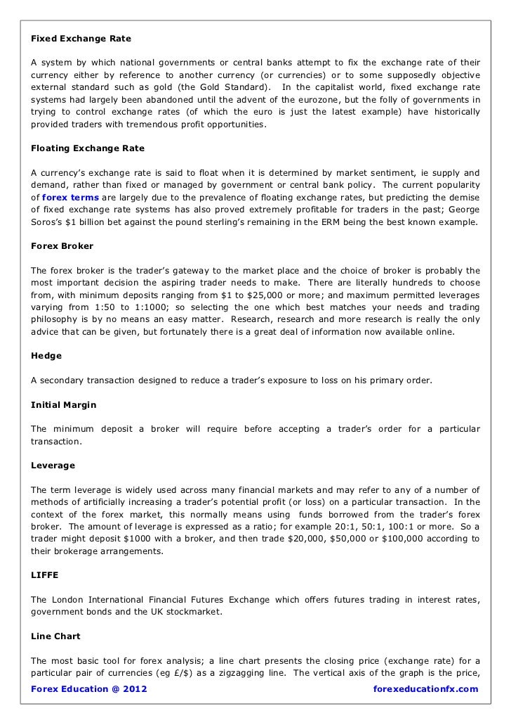 Forex terminology explained