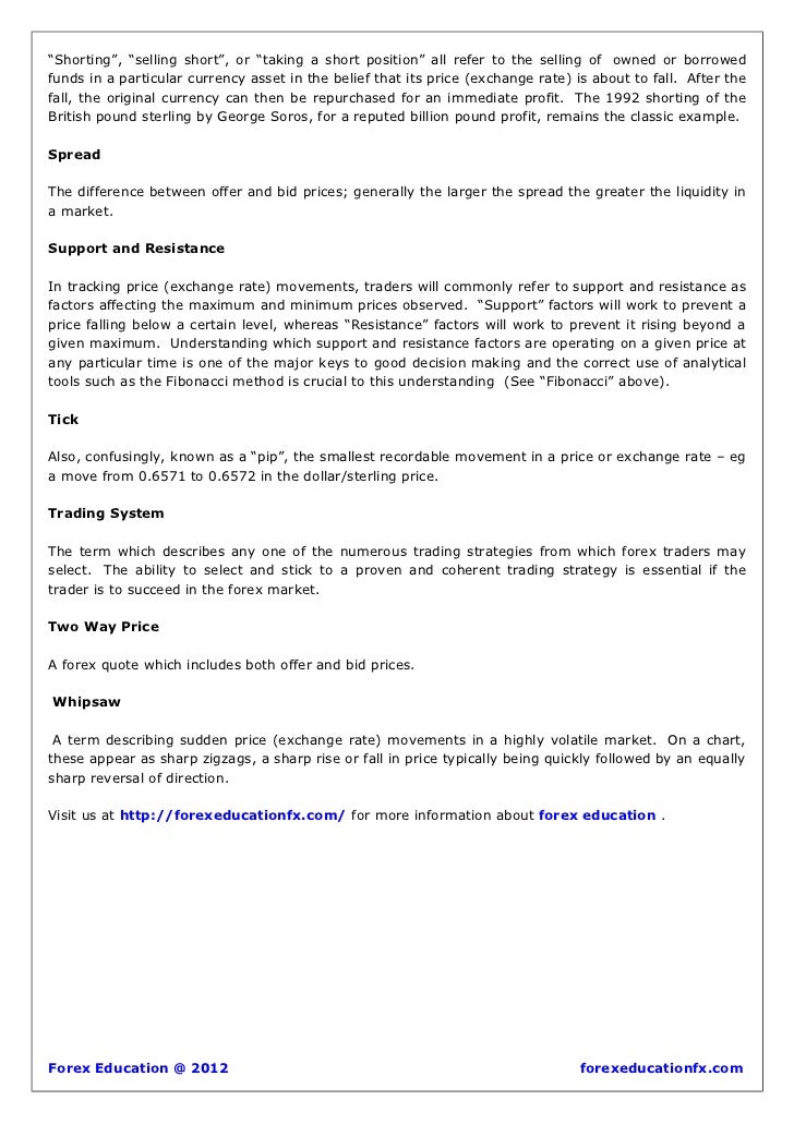 Forex terminology explained