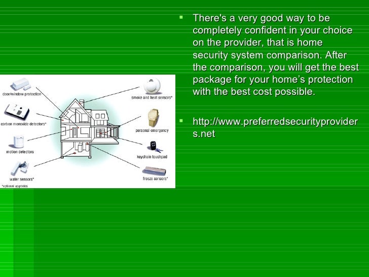Some factors in home security system comparison