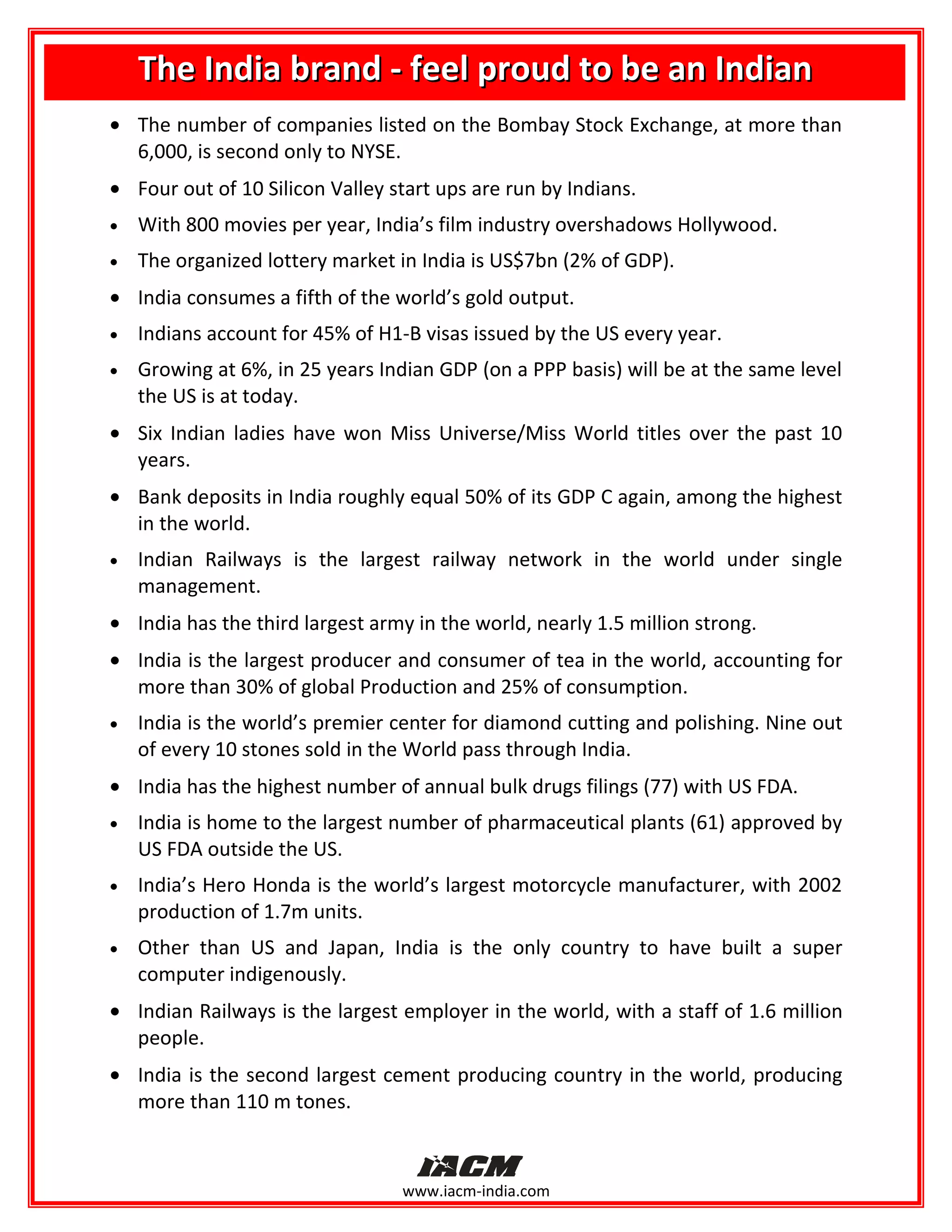 30 SOME INTERESTING FACTS ABOUT INDIA PDF visual data 8