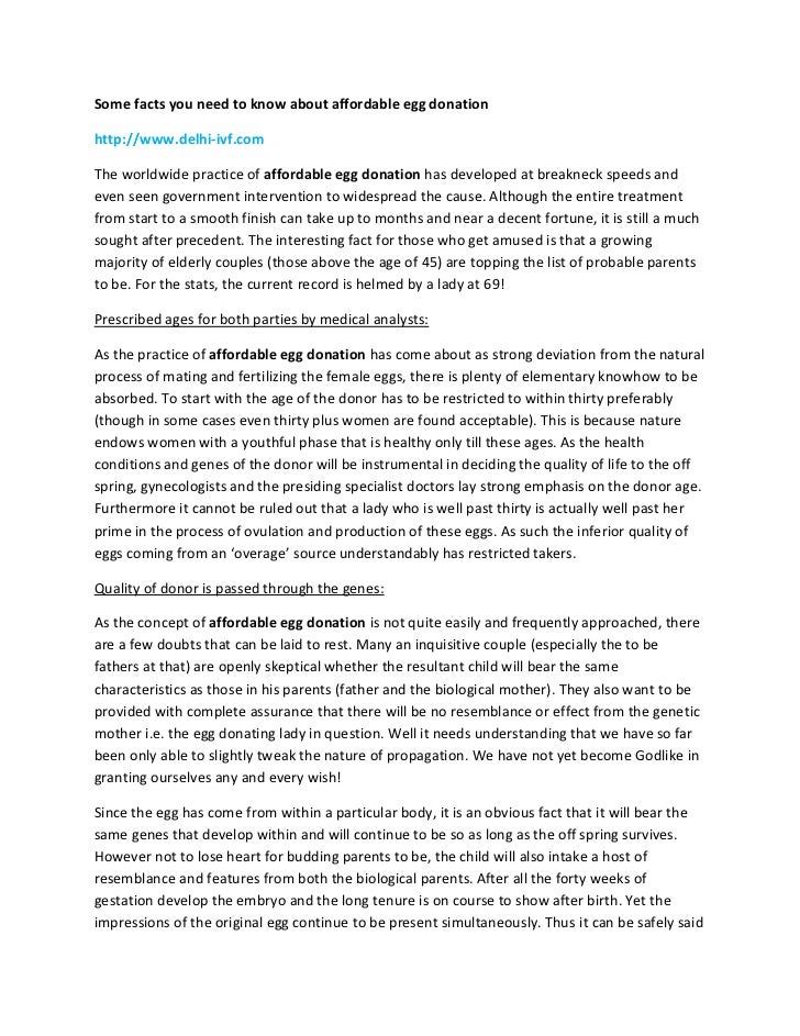 Some facts you need to know about affordable egg donation