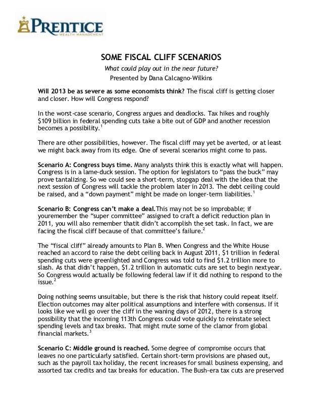 Some Fiscal Cliff Scenarios