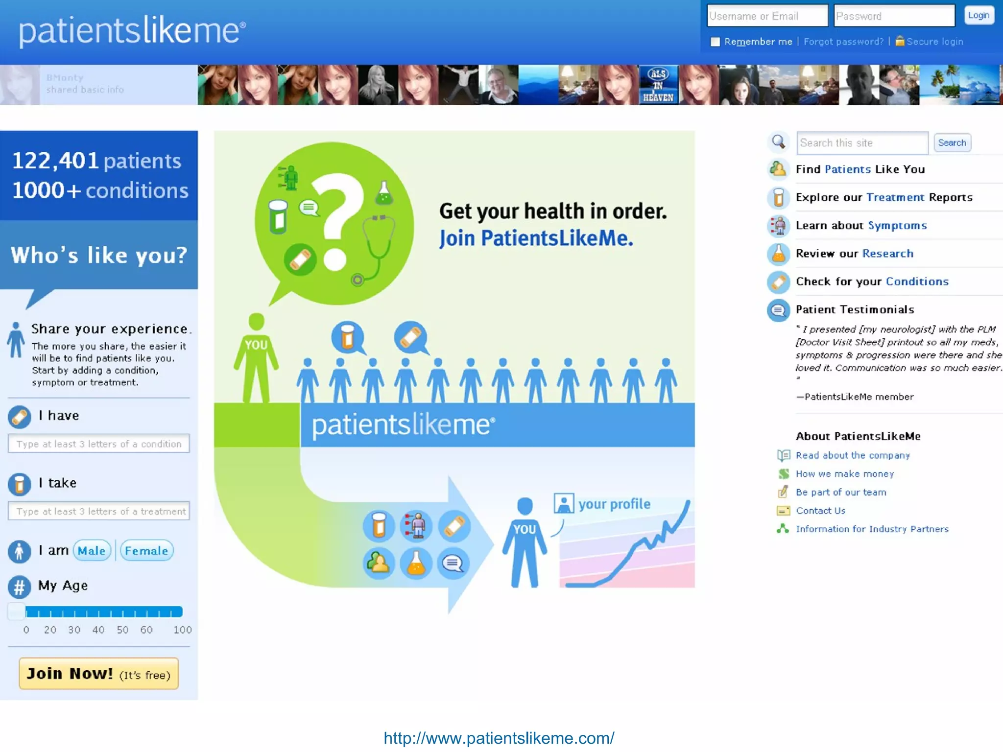 http://www.patientslikeme.com/   