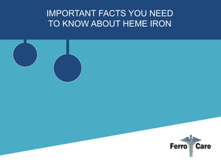 IMPORTANT FACTS YOU NEED
TO KNOW ABOUT HEME IRON
 
