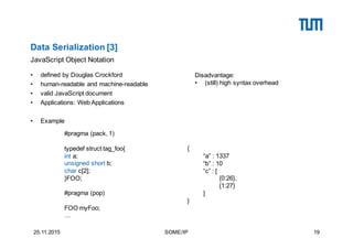 Data Serialization [3]
• defined by Douglas Crockford
• human-readable and machine-readable
• valid JavaScript document
• ...