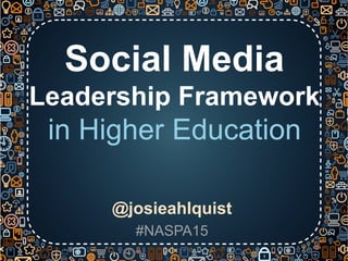 Social Media
Leadership Framework
in Higher Education
@josieahlquist
#NASPA15
 