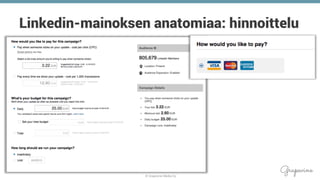 © Grapevine Media Oy
.
Linkedin-mainoksen anatomiaa: hinnoittelu
 