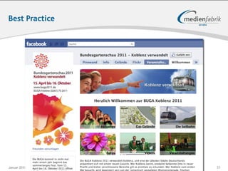 Best Practice




Januar 2011   Tobias Uffmann | © medienfabrik Gütersloh GmbH   23
 