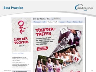 Best Practice




Januar 2011   Tobias Uffmann | © medienfabrik Gütersloh GmbH   24
 