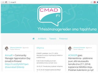 Yhteisömanagereiden oma tapahtuma

 