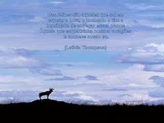 Mas felizes são aqueles que sabem esperar a hora, o momento e têm a humildade de entregar esses planos Àquele que esquadrinha nossos coraçõese conhece nosso eu. (Letícia Thompson) 