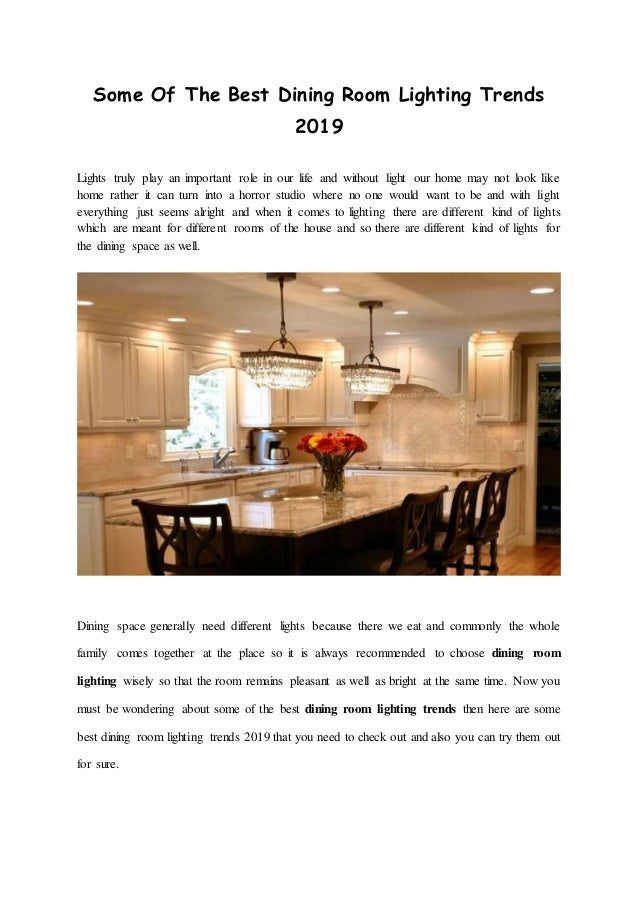 best dining room lighting