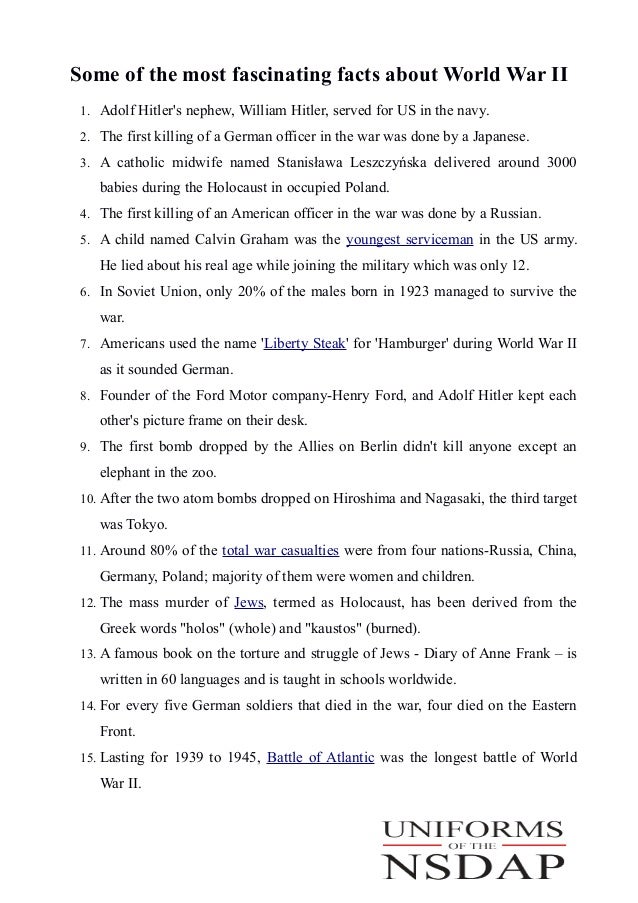 20 Facts about World war II