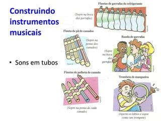 Construindo
instrumentos
musicais
• Sons em tubos
 
